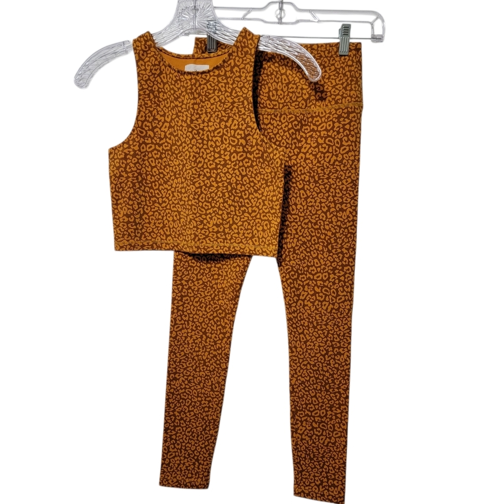 Lou & Grey | Leopard Print Halter Bralette & High Rise Essential Legging Set